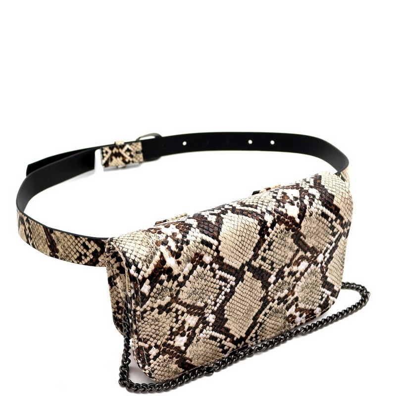 snake print waist bag